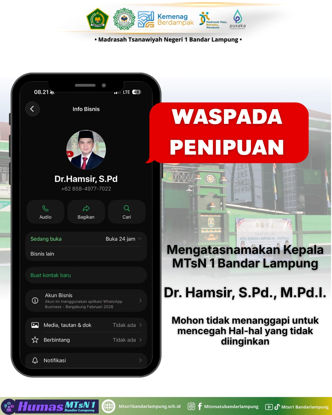 Hati-hati penipuan 